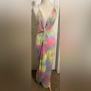 NWOT Fashion Nova Pink and Yellow Maxi Dress